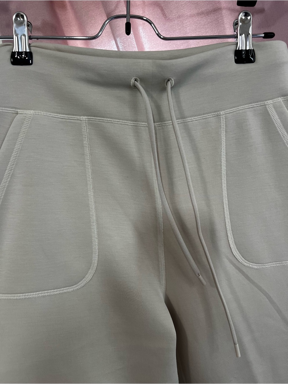 Cream Drawstring Wide-Leg Sweatpants - Picture 3 of 3